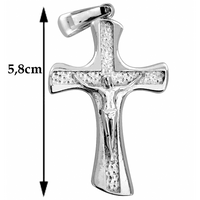 SREBRNY DUŻY KRZYŻ Z UKRZYŻOWANYM JEZUSEM SREBRO PRÓBY 925