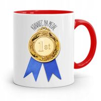 Kubek Czerwony Krawca Krawcowej Na Medal Prezent Z Nadrukiem Ze Zdjęciem