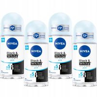 4 x NIVEA BLACK&WHITE INVISIBLE PURE ANTYPERSPIRANT ROLL ON 50 ML