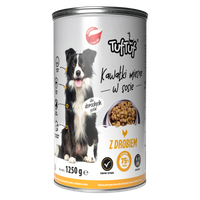 MOKRA KARMA DLA PSA TufTuf puszka kawałki mięsne z drobiem 1250g
