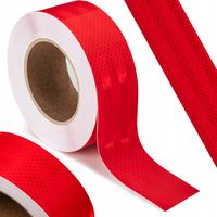 25M TAŚMA ODBLASKOWA SAMOPRZYLEPNA CZERWONA MOCNA