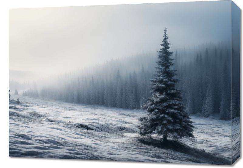 Obraz 70x50cm Samotna Choinka zdjęcie 1