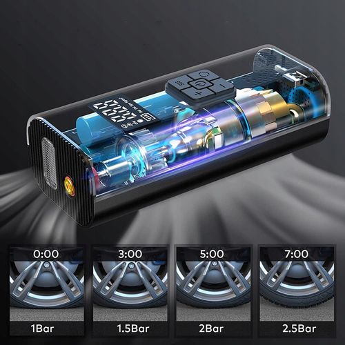 KOMPRESOR SAMOCHODOWY POMPKA DO ROWERU AKUMULATOR 6000 MAH na Arena.pl