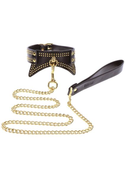 Studded Collar and Leash Black zdjęcie 7