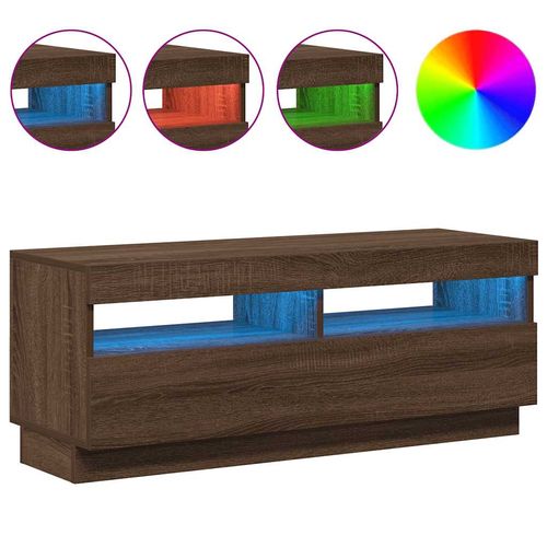 Szafka pod TV z oświetleniem LED, brązowy dąb, 100x35x40 cm na Arena.pl