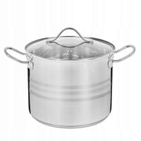 GARNEK Indukcja DUŻY STALOWY Gaz POKRYWKA Konighoffer Stock Pot 6,5 l 22cm
