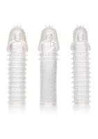 zestaw 3 przedłużek na penisa calexotics transparentny 15 cm