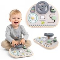Tablica manipulacyjna Mamabrum drewniana Montessori mini z kierownicą