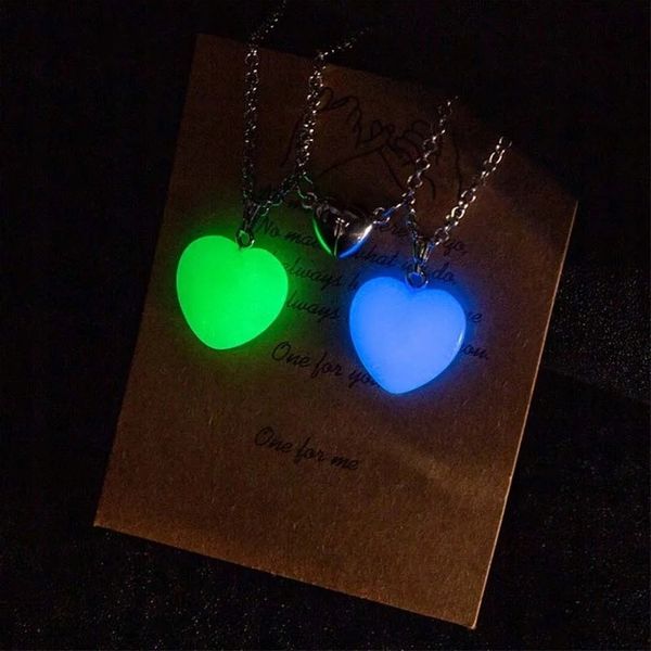 Fluorescencyjne Naszyjniki BFF Magnes Serce zdjęcie 1