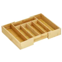 Organizer kuchenny 7 przegródek na sztućce wkład do szuflady bambus