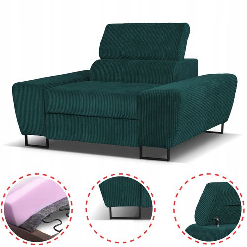 Zestaw mebli wypoczynkowych Savio Sofa 2os fotele zielony Family Meble na Arena.pl