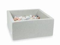 Suchy basen jasnoszary 90x90x40 z piłeczkami 400 sztuk (przezroczyste, perłowe, srebrne, różowozłote, jasnozłote)