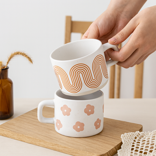 kubek ceramiczny, kwiatowy wzór, 250ml - kb30 na Arena.pl