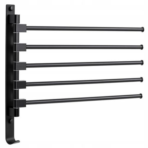 WIESZAK UCHWYT NA RĘCZNIKI OBROTOWY ŁAZIENKOWY ŚCIENNY CZARNY 5 RAMION LOFT na Arena.pl