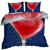 Pościel 3D bawełna satyna 160x200cm SERCE