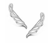 RODOWANE SREBRNE KOLCZYKI NAUSZNICE CYRKONIE