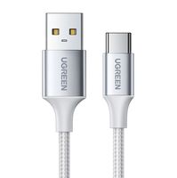 kabel przewód w oplocie usb-a - usb-c qc 3.0 3a 0.5m - biały