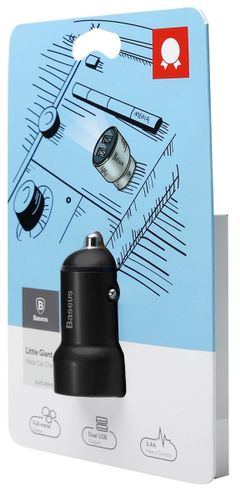 Ładowarka Samochodowa 2xUSB Baseus FastCharge 3.4A czarna na Arena.pl