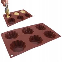 FORMA DO PIECZENIA MUFFINEK CIASTEK BABECZEK 6szt SILIKONOWA 28,5x16x2,5 cm