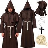 STRÓJ KOSTIUM PRZEBRANIE HABIT MNICH KSIĄDZ ZAKONNIK NA HALLOWEEN M /