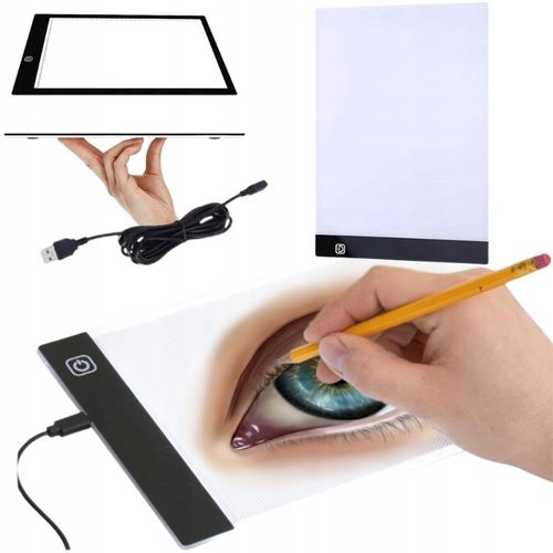 DESKA KREŚLARSKA TABLET GRAFICZNY ROZMIAR A4 DESKA Podświetlana LED DUŻA na Arena.pl