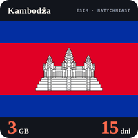 Karta eSIM Internet Kambodża 3 GB na 15 dni - bez rejestracji