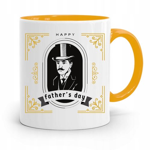 Kubek Żółty Dzień Ojca Dla Taty Happy Father Day Z Nadrukiem Ze Zdjęciem na Arena.pl