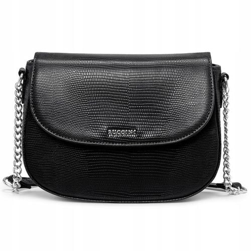 Torebka Damska Crossbody Listonoszka PUCCINI Z Łańcuszkiem Czarna BML057M-1 na Arena.pl