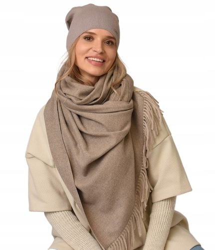 Jesienna CZAPKA damska nakrycie głowy polski producent latte gładka V3 na Arena.pl