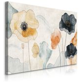 Obraz Ścienny Do Salonu Jadalni Pastelowe Kwiaty Maki Retro 120cm x 80cm