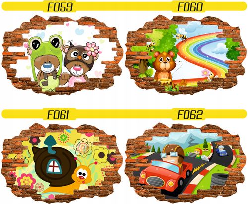 Naklejka samoprzylepna efekt 3D dla dzieci bajkowe na Arena.pl