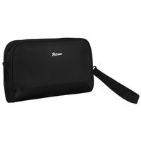 elegancka nerka męska z poliestru i skóry ekologicznej w czarnym kolorze