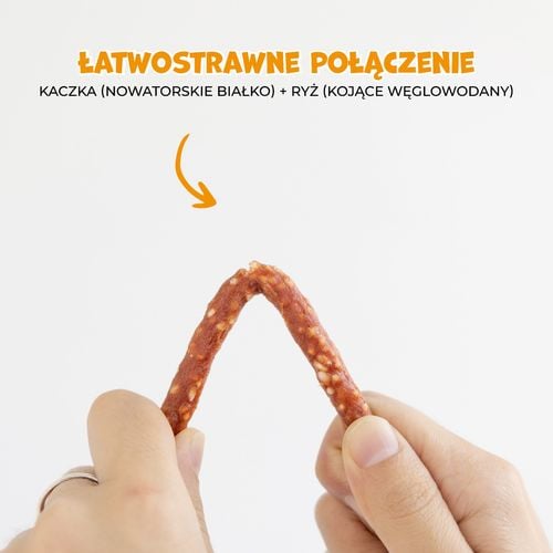 Smaczki przysmak dla psa kabanosy z kaczka i ryżem 500g PAWFECT BITES na Arena.pl