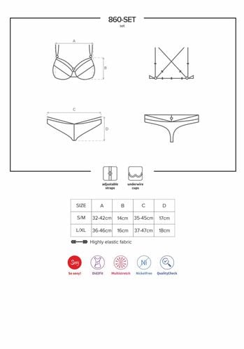 860-set-2 komplet biały s/m obsessive na Arena.pl