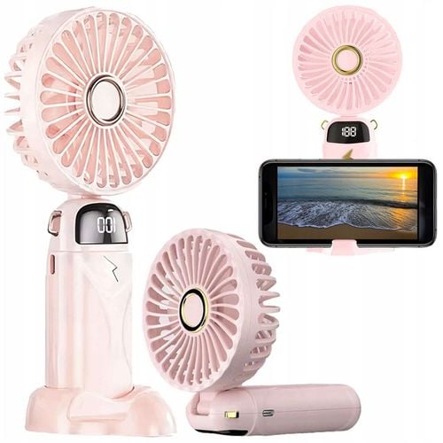 Wentylator wiatrak stojący ręczny biurkowy cichy mocny mały USB-C 1200 mAh na Arena.pl