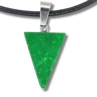 WISIOREK Trójkąt, kamień naturalny, zielony Jadeit, zawieszka, talizman