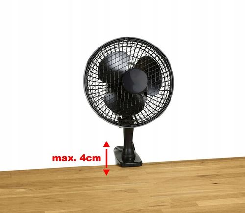 WENTYLATOR WIATRAK BIURKOWY KLIPS STOJAK REGULACJA 2 TRYBY 25W CICHY ZESTAW na Arena.pl