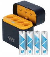 Ładowarka 4-kanałowa Newell + 4 akumulatory Li-ion AA 2200 mAh 1,5V