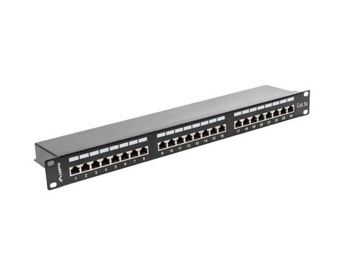 LANBERG Patch Panel 24 Port 1U Kat.5E czarny ekranowany na Arena.pl