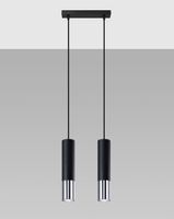 Loftowa LAMPA wisząca SL.0941 modernistyczna OPRAWA metalowy ZWIS tuby czarne chrom