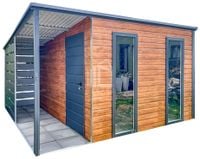 Schowek Domek ogrodowy 3x3m wiata 1m Drzwi 2x Okno Dach ID686