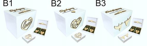 Białe pudełko skrzynka na ślub i wesele komplet zestaw obrączki i koperty na Arena.pl