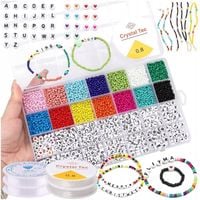 Zestaw do Robienia Tworzenia Bransoletek Koraliki Literki Akcesoria 4200 el