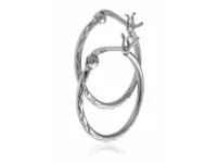 ELEGANCKIE SREBRNE KOLCZYKI KOŁA KÓŁKA KÓŁECZKA 2CM Z DIAMENTOWANYM WZOREM