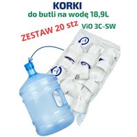 KORKI do butli na wodę 18,9L, ViO 3C-SW, ZESTAW - 20 szt, BIAŁY