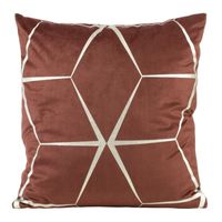 POSZEWKA GEOMETRYCZNA WELUR VELVET 45X45 CEGLANA