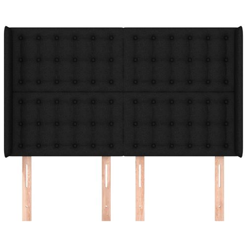 Zagłówek uszak, czarny, 147x16x118/128 cm, tkanina na Arena.pl