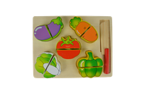 Drewniane Warzywa Do Krojenia Na Rzep +Nóż Zestaw Kxm-601