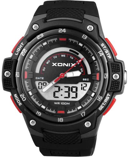 Xonix Wielofunkcyjny zegarek męski, LCD + analog, podświetlenie, timer, wodoodporny 100m, antyalergiczny na Arena.pl