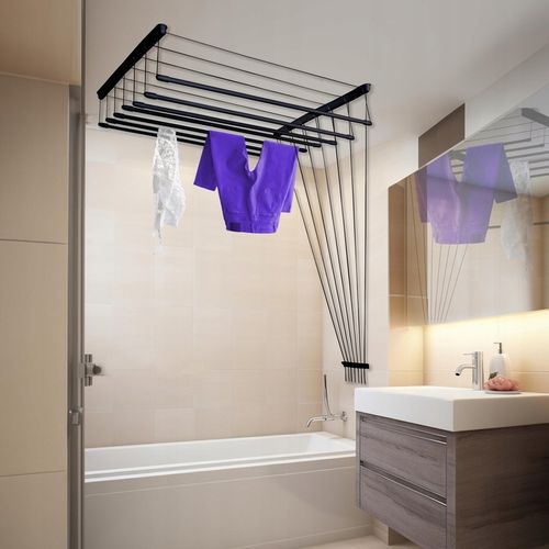 Suszarka Sufitowa na pranie CZARNA 7 prętów 180 cm modna ciekawa loftowa na Arena.pl